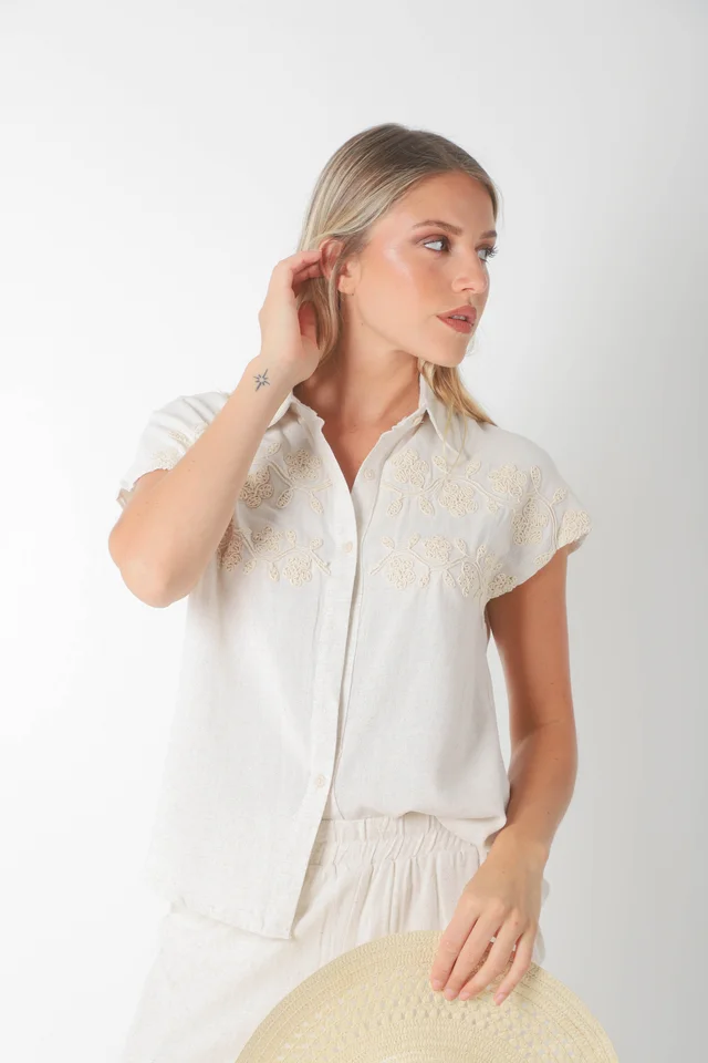 Conjunto GINEVA LINO C/Bordado GUK70152/70153