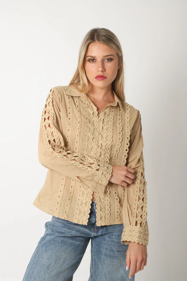 Camisa FRENESI Guardas Guipiur GUK70198 