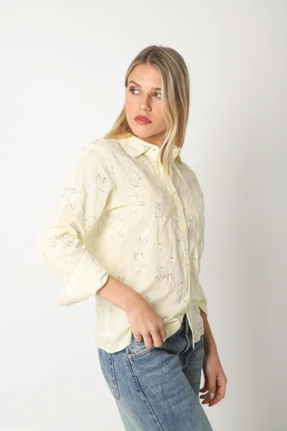 Camisa MISS Flores Bordadas y Lentejuelas GU5195 - Vista 4