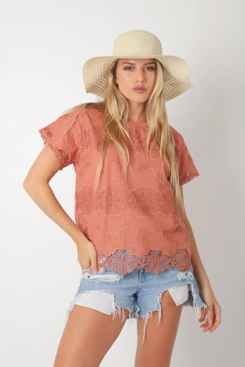 Remera KOISY Broderie Bordada GU5164