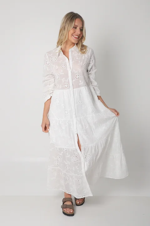 Vestido Camisero SIMONA Broderie Bordado GU4667