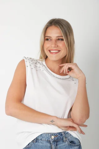 Musculosa SHARON c/piedras GU731 - Vista 5