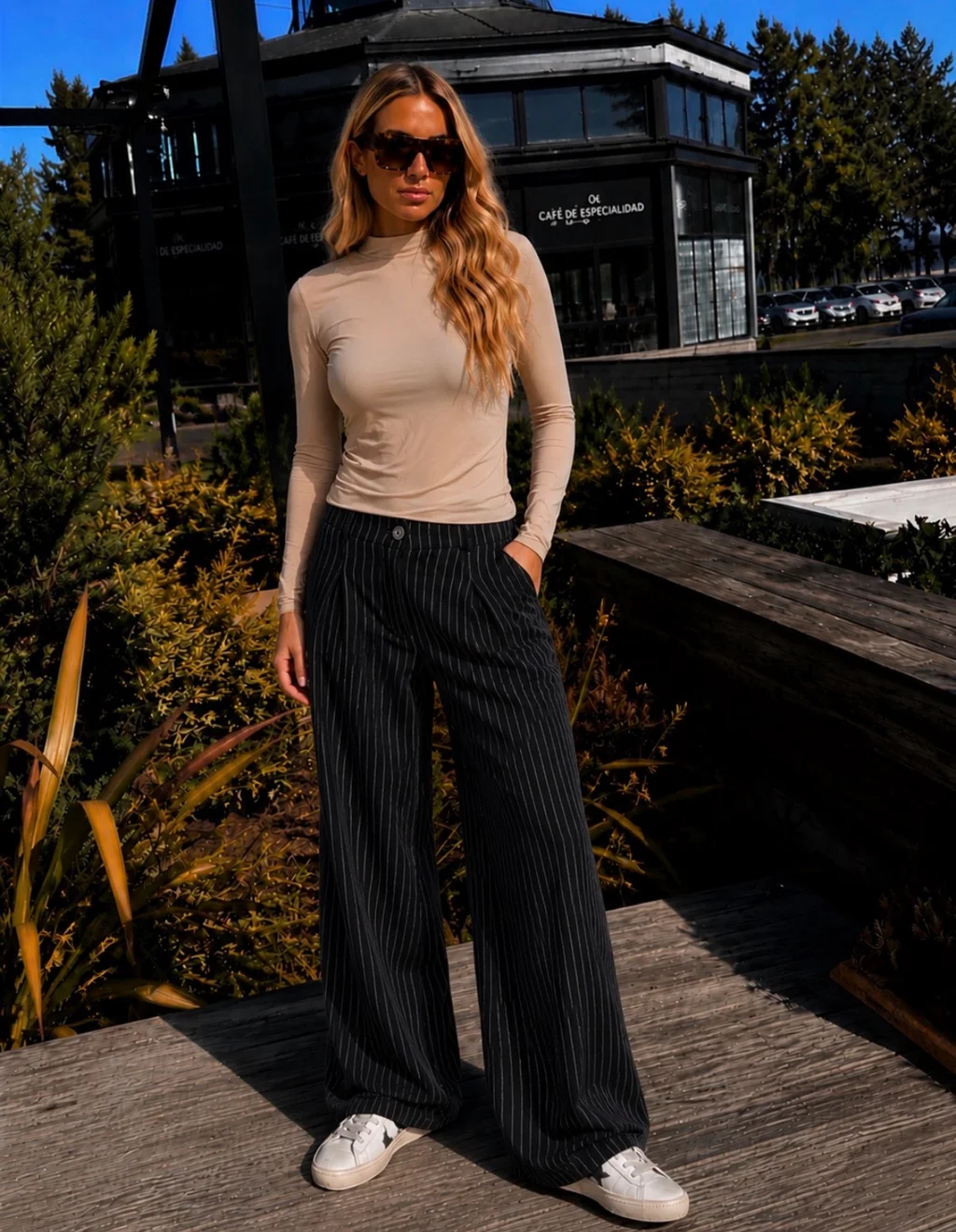 Pantalon Fancy Sastrero Rayado Pinzas