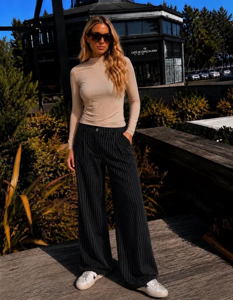 Pantalon Fancy Sastrero Rayado Pinzas