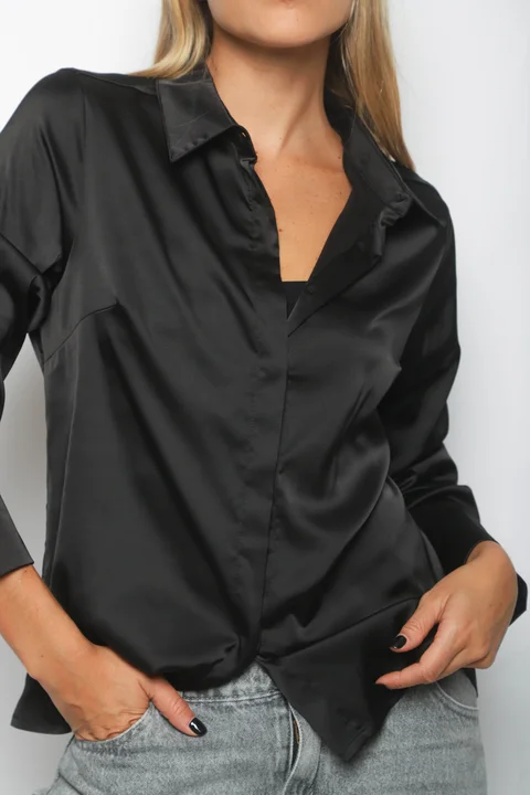 Camisa CANDI Satén Manga Larga GUV53