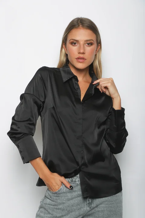 Camisa CANDI Satén Manga Larga GUV53