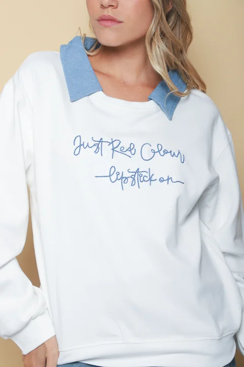 Buzo Media Estacion de Algodon cuello Jean JUST GU3C00