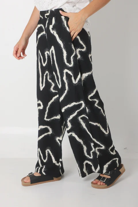 Palazzo CAMBODIA de Lino estampado c/ Bolsillo GUK70151-1