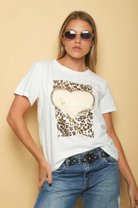 Remera SELF LOVE PRINT C/ Piedras GUJ5221