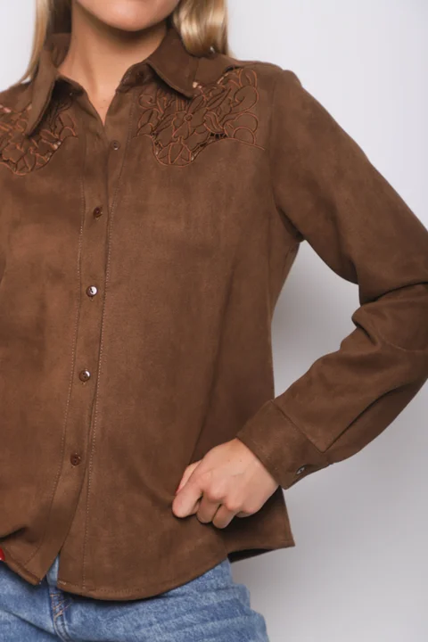 Camisa KARLSON Gamuza Con Calado GU70254