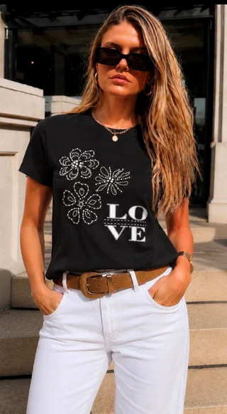  Remera Bordada LOVE CON FLORES GU278762 - Vista 5