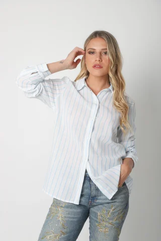 Camisa BELE Lino Rayada - Vista 1