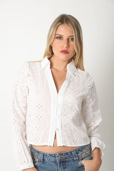 Camisa BULERY Corta Broderie Calada GU70120