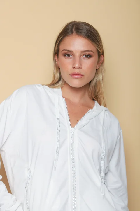 Campera  Siena White  Brillos  Cierres  GUK166