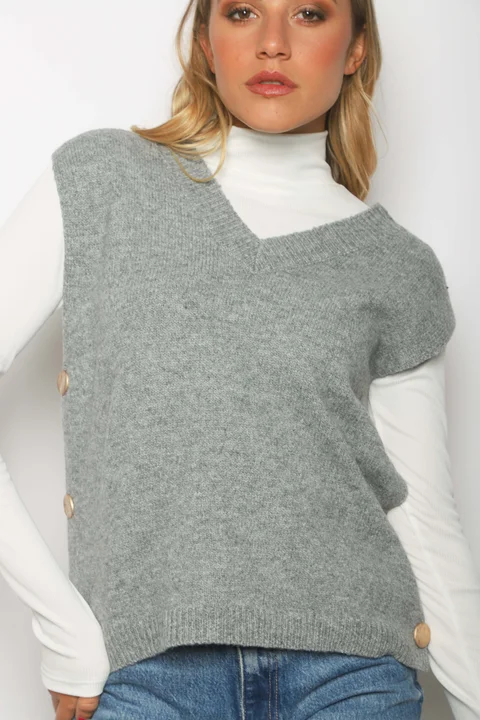 Chaleco FRANCE Cashmire Botones GU67602