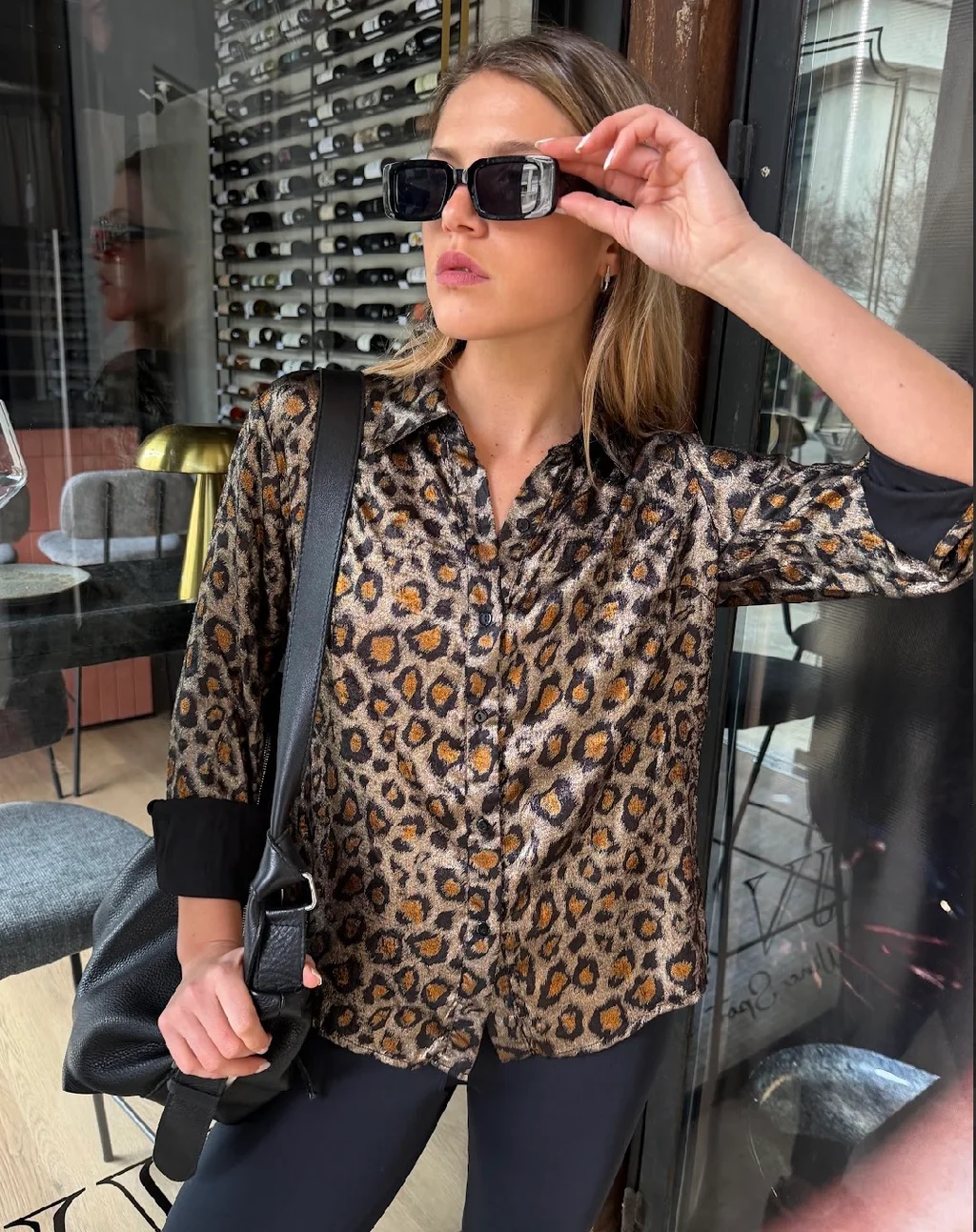 Camisa LEOPARD Satin Print GU70062
