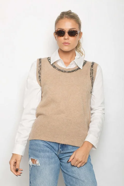 Chaleco ZELAND Lana c/ Apliques