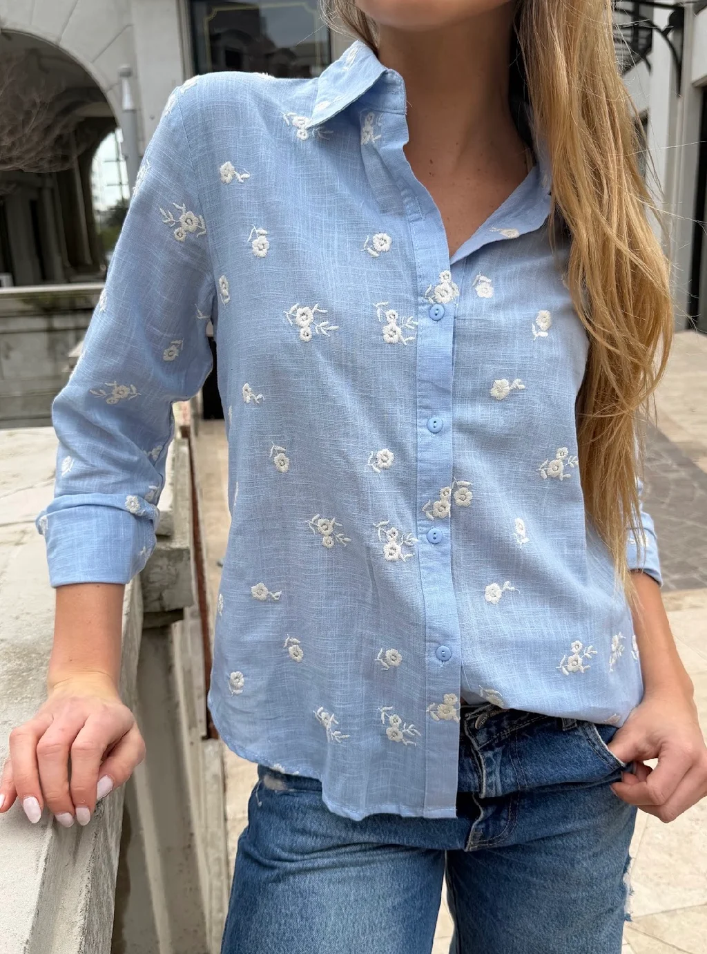 Camisa ROSMARY Lino Bordada GU70242