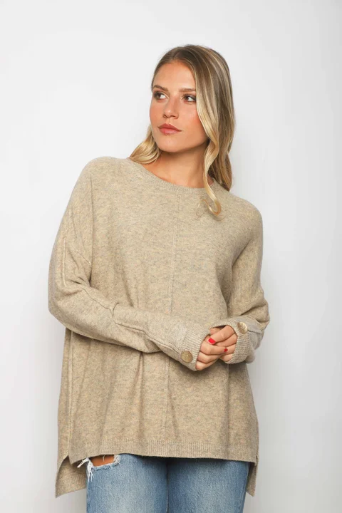 Sweater BIRMANA Largo Bremer con Botones GUL808