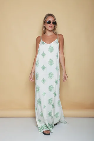 Vestido ASTURIAS de lino estampado GUK70142-8 - Vista 4