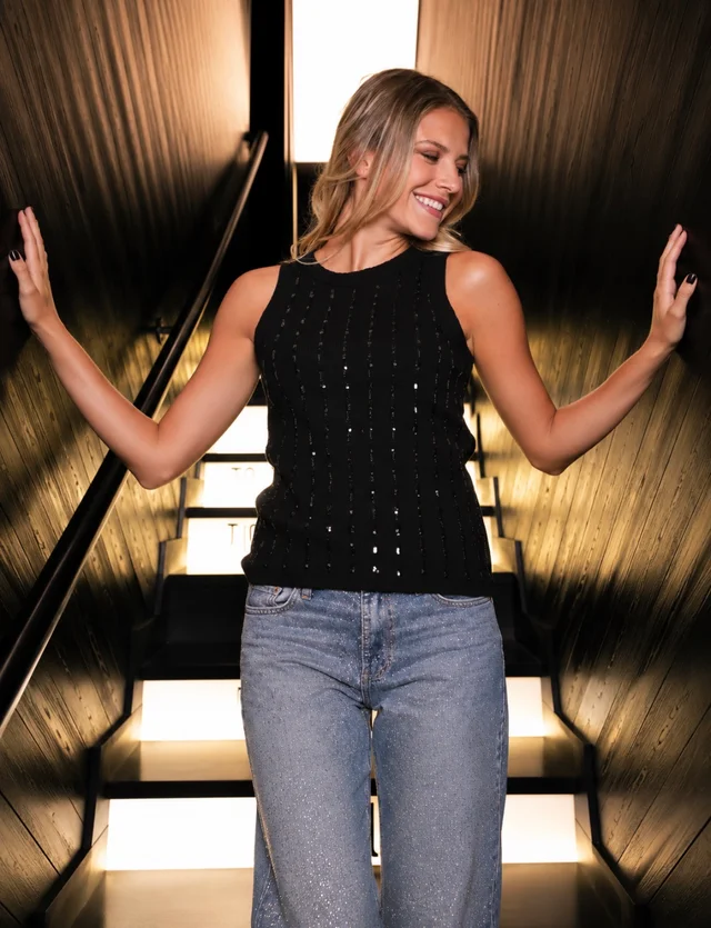 Musculosa BELHER Bordada Lentejuelas GU5215