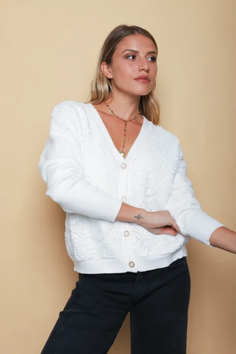 Saco LARROUS Bordado c/ Botones con Brillos GUL827