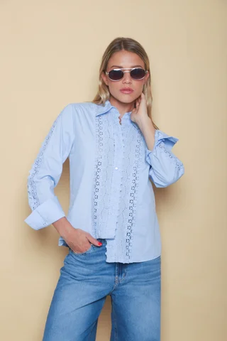 Camisa KARLY C/ Puntilla GUK4115 - Vista 4