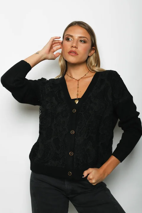 Saco LARROUS Bordado c/ Botones con Brillos GUL827