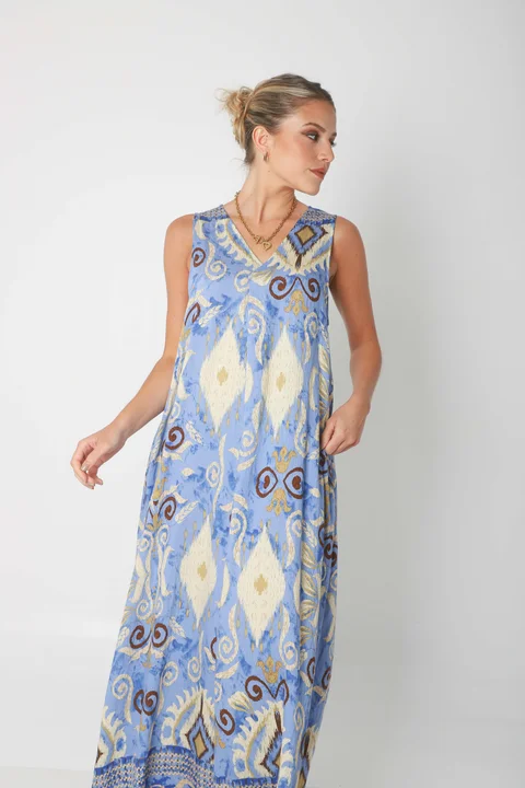 Vestido Mandarin INDIAN c/ Bolsillos GU252