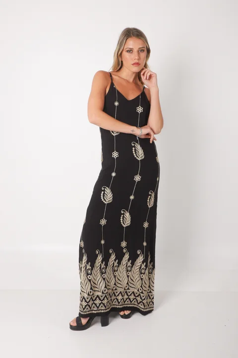 Vestido MARGARIE Lino Bordado GUK70142-1