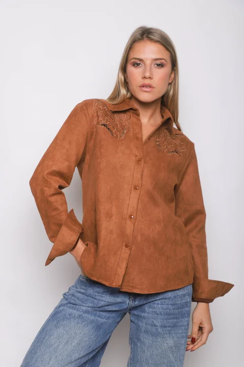 Camisa KARLSON Gamuza Con Calado GU70254