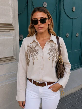 Camisa KATERINA Bordada GUK70265 - Vista 3