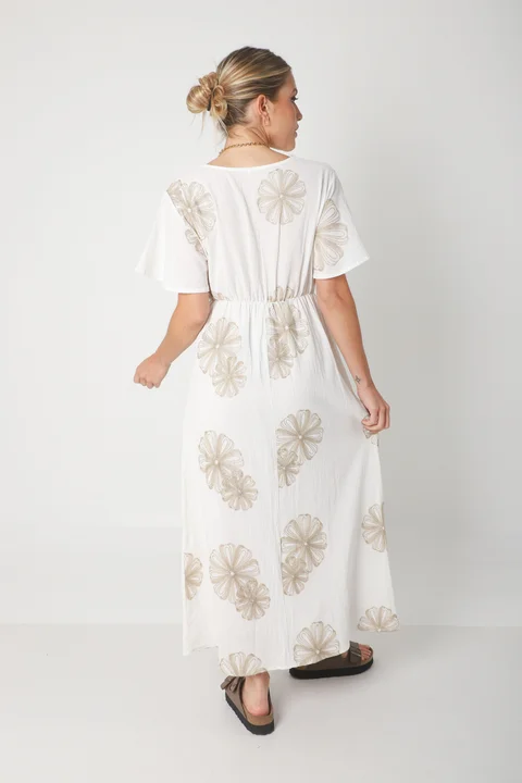 Vestido MISUKA de Lino Bordado GU250115