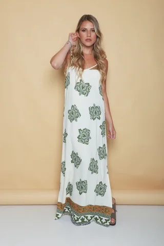 Vestido FIRENZE Lino estampado GUK70142-4 - Vista 5