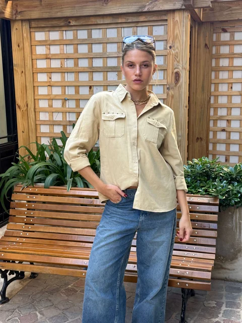  Camisa WANSEL Gabardina Bordada GU70284