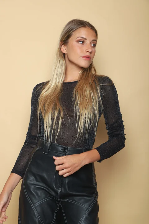 Remera LADY tull c/strass GU32676