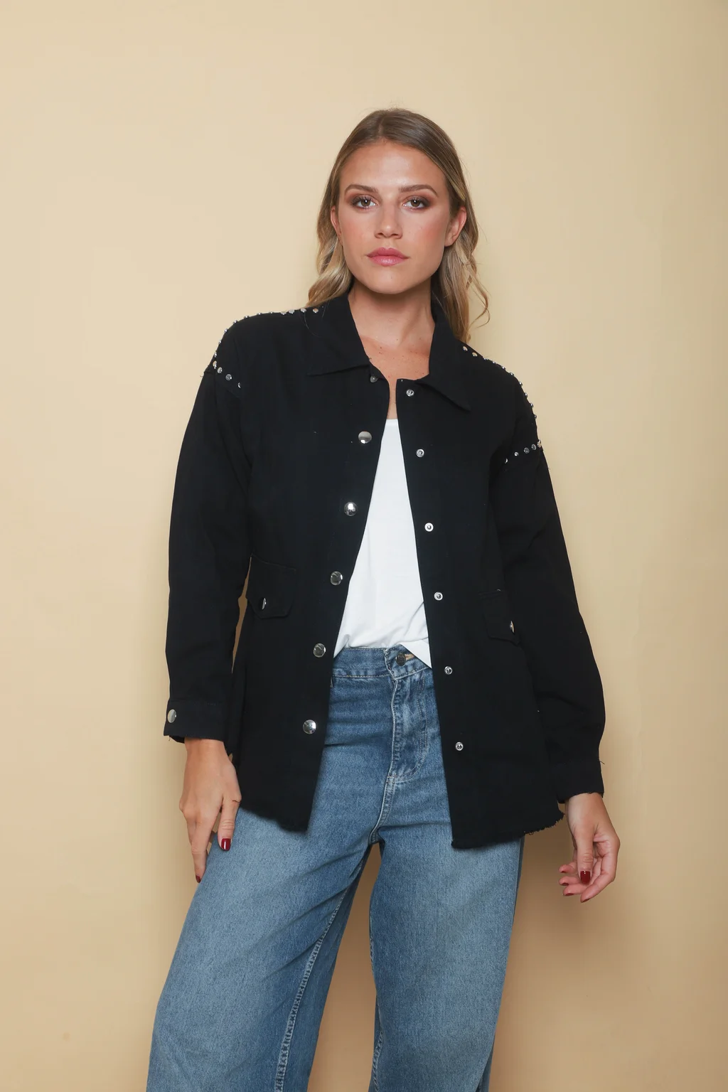 Camisaco RAPSODY gabardina c/tachas GUK70170