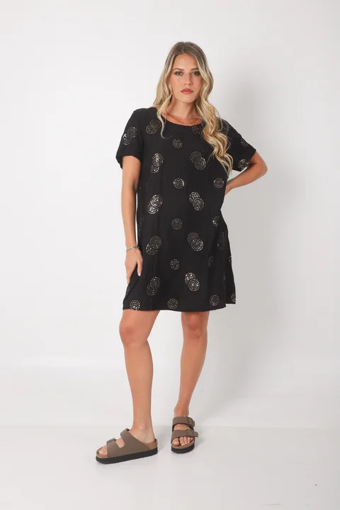 Vestido REGAZZA Lino c/bordado GUCH3013