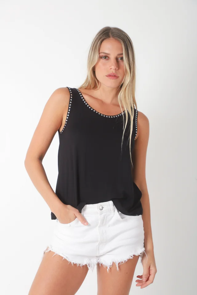 Musculosa POSITANO Modal c/ Tachas Redonda Pequeña
