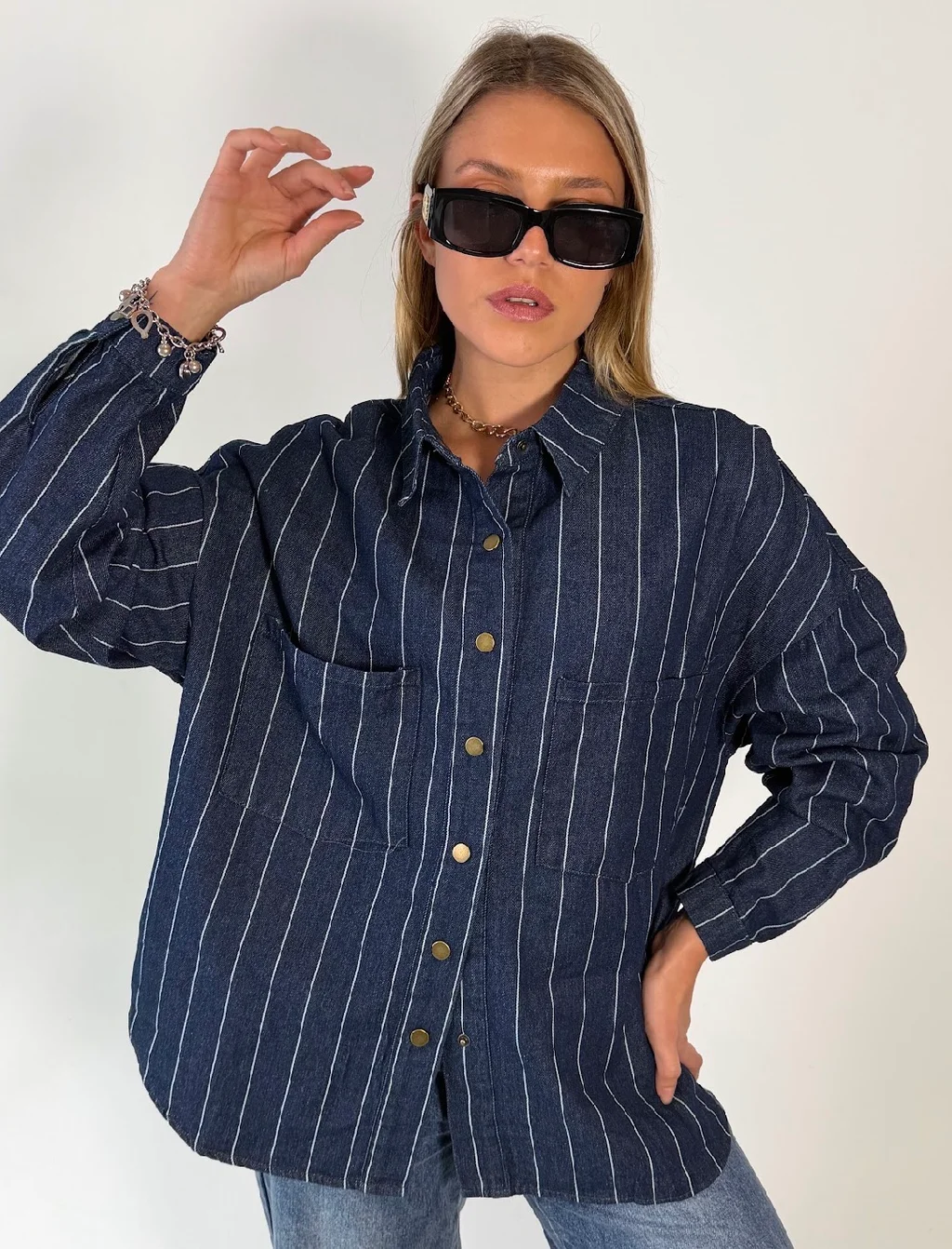 Camisaco VANITY Denim Rayado GU 70273