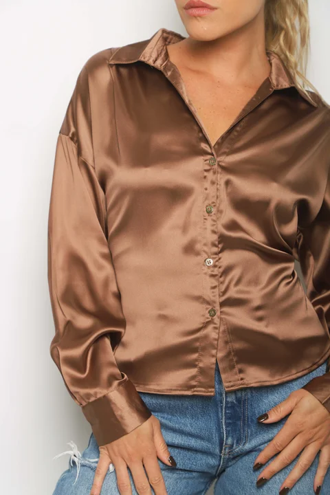 Camisa ZELENI Saten c/ Tiras para atar Atras GUK70282