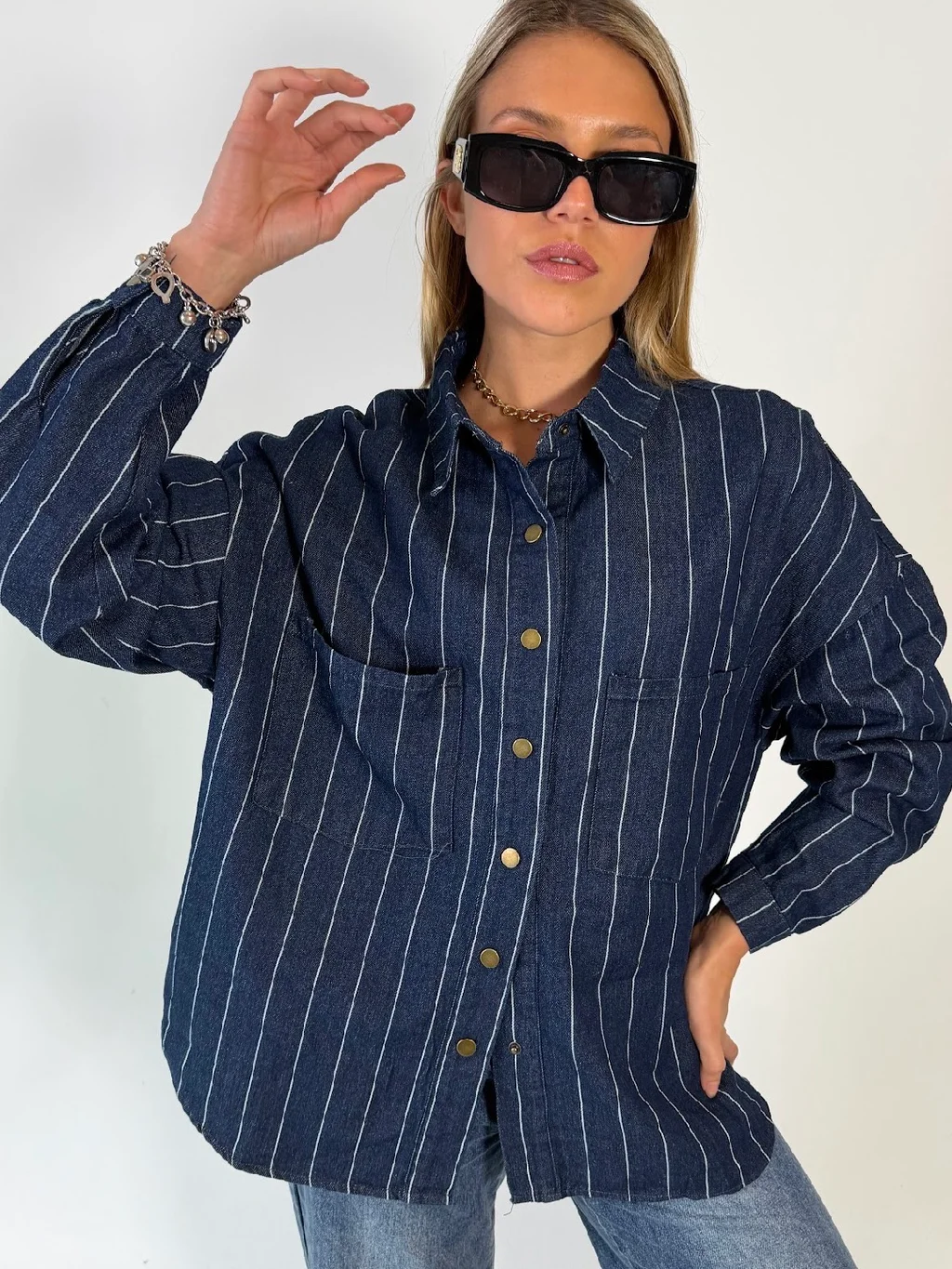 Camisaco VANITY Denim Rayado GU 70273