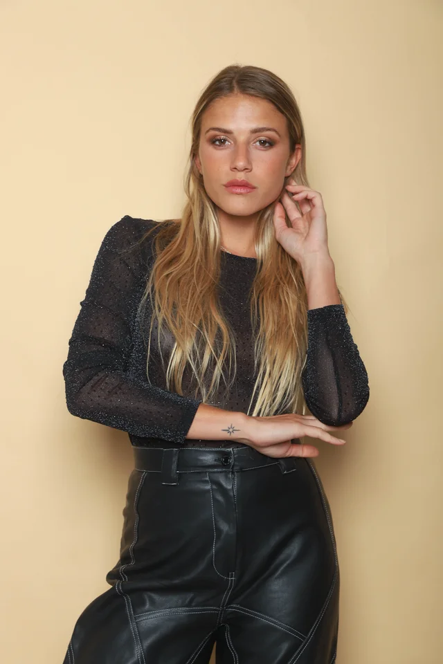 Remera LADY tull  c/strass GU32676