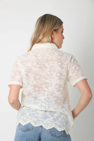 Camisa NARA c/ Lentejuelas Bordada GU5169 - Vista 6