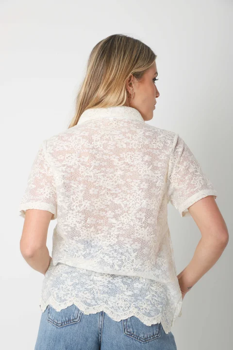 Camisa NARA c/ Lentejuelas Bordada GU5169