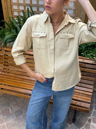  Camisa WANSEL Gabardina Bordada GU70284 - Vista 1