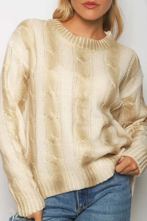 Sweater Olivia Foil Elastizado Trenzado con Brillos GU64770