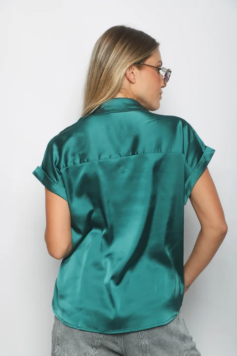 Camisa CANDI Satén Manga Corta GUV52