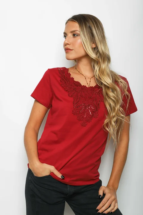 Remera ETIOPIA ENCAJE GU356342