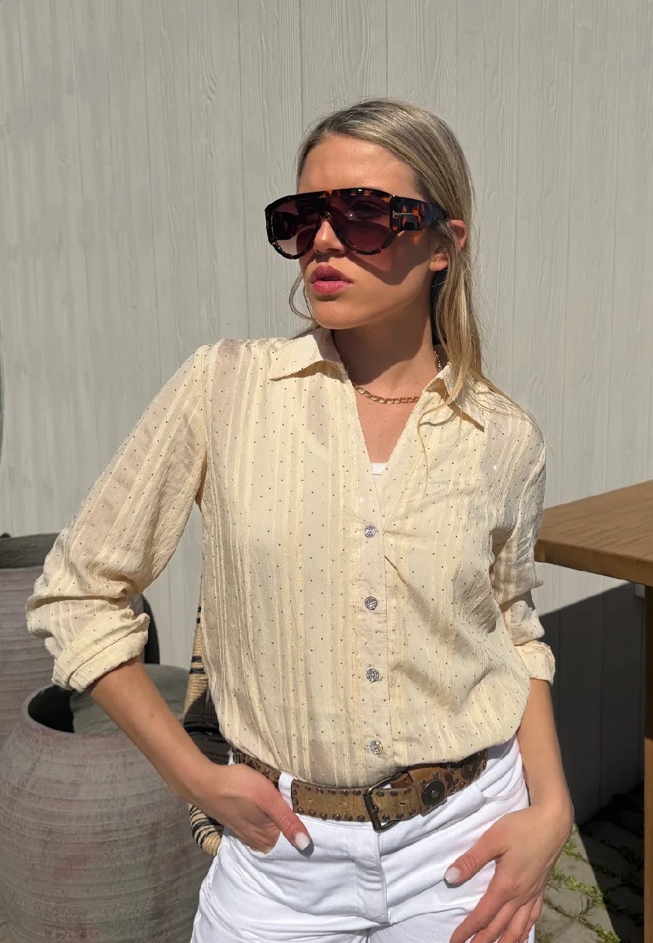 Camisa MARVI con Guardas con Strass GUK70241